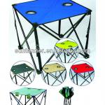 compact camping table, canvas picnic table, cup holder folding table 703.060