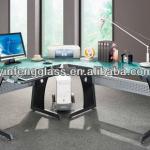 computer desk irregular shaped glass YF-L01