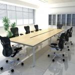 conference table modern design, meeting table desk, metal wood meeting table with power G-04