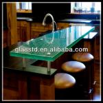 Contemporary crystal raised glass top round bar table TD-I-25