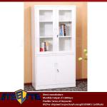 cream white steel office credenza / metal &amp; glass 4 doors ornaments display cream living room cabinet SUKEY-SWG