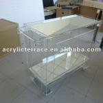 crystal acrylic hotel trolley,lucite service bar cart,bar furnitures MVJ-T002