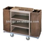 customized Multi-function steel hotel room service trolleys,with canvas bags can unpick wash F-18