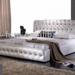 D-02 white full leather bed with crystal dubai hotel classic bedroom D-02