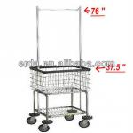 Deluxe Elevated Laundry Cart Basket w/ Double Pole Rack ERDA-ST206737