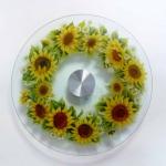 Dia. 30.5cm sunflower tempered glass turntable(lazy susan) FC-lz-4