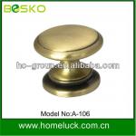 Die-casting Nickel zamak round drawer &amp;furniture knob in golden A-106