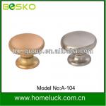 Die-casting Nickel zamak round drawer &amp;furniture knob in golden A-104