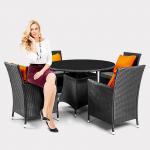 dining set table and chair on promotion(AN-852BK)rattan outdoor furniture AN-852BK