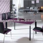 Dining table with glass top and chairs dining sets dining room furniture 0433-RS172