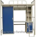 Double bunk beds with locker and cabinet Metal bed: JF-B012