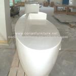 DS-028 Corian panel moulded egg salon desk DS-028