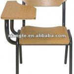 Durable school chairs with tablet arm, metal frame and plywood training chair design XTGH067