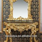 DXY-3B# luxury solid wood golden console table with mirror 3B#