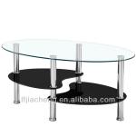 Economical tempered glass coffee table with stainless steel leg JC-C16