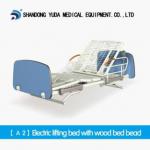 Electric lifting hospital bed with wood bed head A2