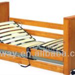 Electrical mobile super low wooden home care nursing bed HB51007