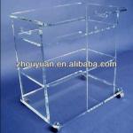 Elegant Clear Acrylic Hotel Service Trolley/Organic Trolley Cart/Perspex Trolley TROLLEY-003