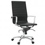 Elegant Highback Office Chair in Black Vinyl 205191