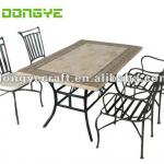 Elegant Outdoor Rectangular Marble Dining Table Set YT680934 YT680934+YB680702+YC000712/YC000713