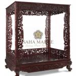 Emperor bed, rosewood crafted with dragon design, Cherry shade DB001