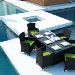 EW PATIO OUTDOOR FURNITURE WICKER DINING SET 7 PC MODERN CHIC ALL COLORS BEST BT-00150