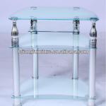 flat screen glass white tv stand LTV-11