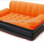 Flocking inflatable air bed,double floating inflatable bed SFL1480