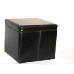 Foldable faux leather storage stool and box PU001