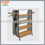 Four wheels of Commercial Wooden Shoe Rack for Store XJ-01