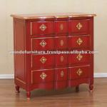 French Furniture - Red with Gold Commode ANICM9990