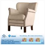 French Style Fabric Sofa Chair Solid Wood Legs HFL01003