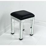 French Style Venetian Mirrored Stool with Black PU Cusion/Dressing Table Stool MRCF030