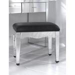 French Style Venetian Mirrored Stool with Black PU Cusion/Dressing Table Stool MRCF032