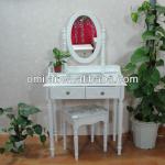 French white dressing table with stool set 411701