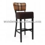 French wood bar stool Restaurant furniture--fabric upholstery bar stool(W&amp;W-BS-202) W&amp;W-BS-202