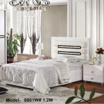 Full and single size bed with elegant apperance from China furniture 8801W# 1.2M