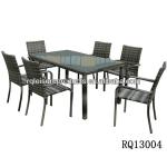 Garden Dining Table Sets PE Rattan Changed Color Rattan RQ13004