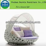 garden furniture plastic weave sofa bed rattan round sofa bed DW-B041