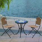 garden patio furniture, mosaic tile tabletop,modern leisure outdoor bistro coffee table chair set BS.047,BS-047