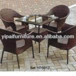 garden rattan aluminium outdoor set 4chairs tables YPS011