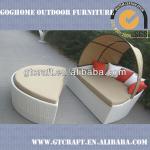 GH-BED-04,Wicker Garden Patio Sun Bed, Rattan Outdoor Leisure Round Day Bed, Cane Swimming Pool Lounger Bed GH-BED-04