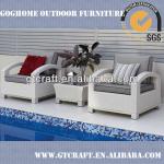 GH-SF-100, Wicker Garden Patio Sofa Set, Rattan Outdoor Restaurant Sofa Chair with Tea/ Coffee Table, 2 Seat Swimming Pool Sofa GH-SF-100