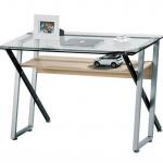 Glass Top Computer Desk With Open Shelf LZ-1337 LZ-1337