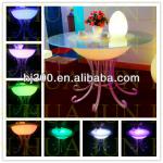 glass top steel frame lighting dining table manufacture HJ885-V