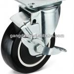 goodquality,manufacture Medium Duty Flat Plater Swivel with Total Brake PU Wheel Caster 02S01B3075.32UPB