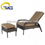 Granco KAL049 rattan chaise lounge with footstool KAL049