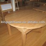 Green Bamboo Foldable Round Dining Table in home BB-006