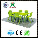 Gunagzhou factory charming cheap square kids plastic table and chair set/desk/prescholl furniture QX-B7104 QX-B7104