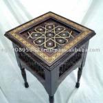 Hand Carved Arabian/Islamic Square Wood Table W 26